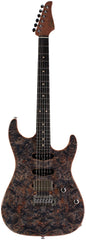 Suhr Select Standard Plus Mahogany Guitar, Burl Maple, Trans Blue Denim Slate