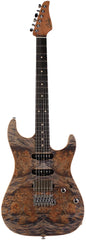 Suhr Select Standard Plus Mahogany Guitar, Burl Maple, Trans Blue Denim Slate