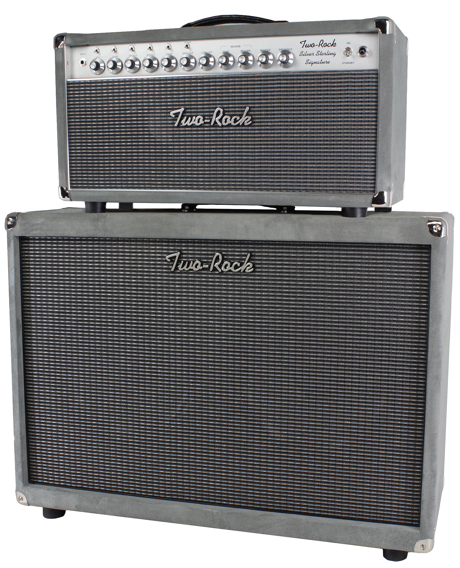 Two-Rock Silver Sterling Signature 150/75 Head/Cab, Silver Suede 