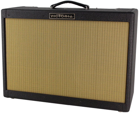 Victoria Amplifier Victorilux 2x12 Combo, Black Tweed, Half-Power Switch
