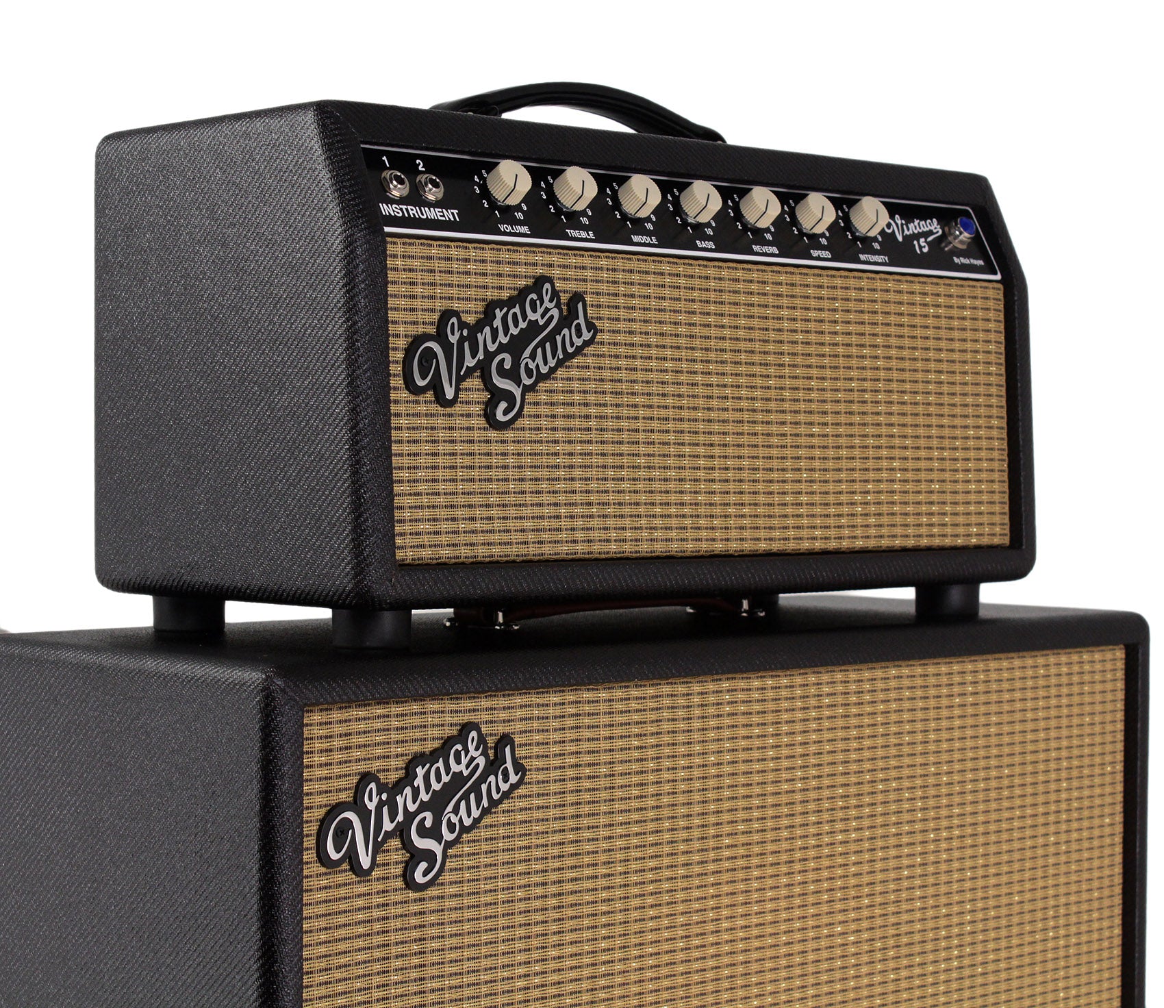 Vintage Sound Vintage 15 Head & 1x12 Cab, Black Tweed | Humbucker